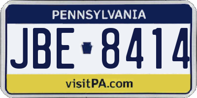 PA license plate JBE8414