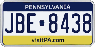 PA license plate JBE8438