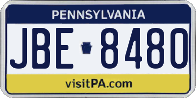PA license plate JBE8480