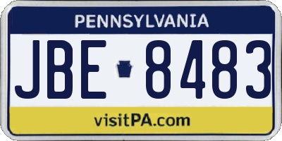 PA license plate JBE8483