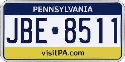 PA license plate JBE8511