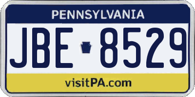 PA license plate JBE8529
