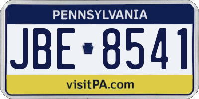 PA license plate JBE8541