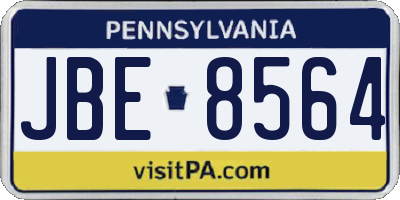 PA license plate JBE8564