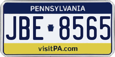 PA license plate JBE8565