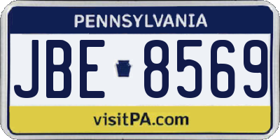 PA license plate JBE8569