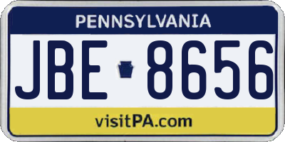 PA license plate JBE8656