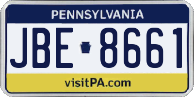 PA license plate JBE8661