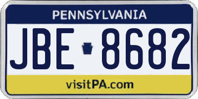 PA license plate JBE8682