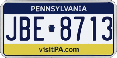 PA license plate JBE8713