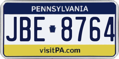 PA license plate JBE8764