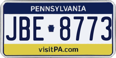 PA license plate JBE8773