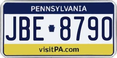 PA license plate JBE8790