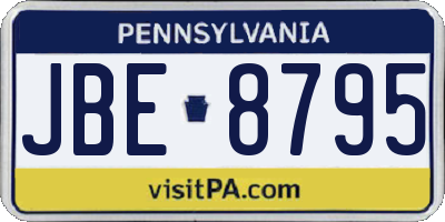 PA license plate JBE8795