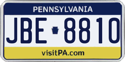 PA license plate JBE8810