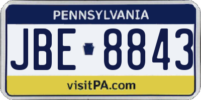 PA license plate JBE8843