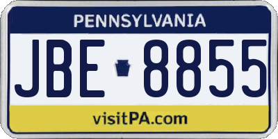 PA license plate JBE8855