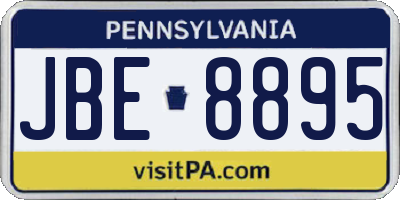 PA license plate JBE8895