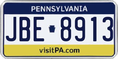 PA license plate JBE8913
