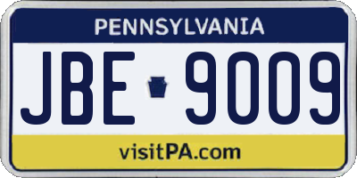 PA license plate JBE9009