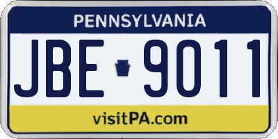 PA license plate JBE9011