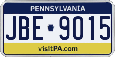 PA license plate JBE9015