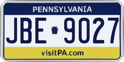 PA license plate JBE9027