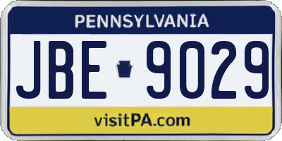 PA license plate JBE9029