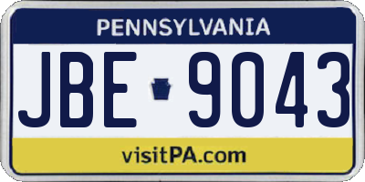 PA license plate JBE9043