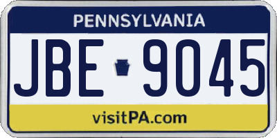 PA license plate JBE9045