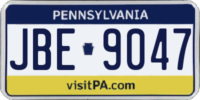 PA license plate JBE9047
