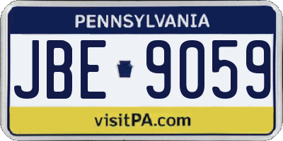 PA license plate JBE9059