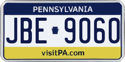 PA license plate JBE9060