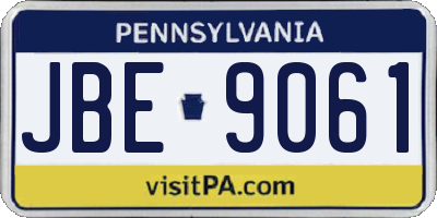 PA license plate JBE9061