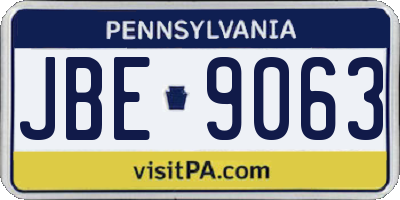 PA license plate JBE9063