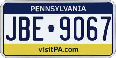 PA license plate JBE9067