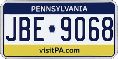 PA license plate JBE9068