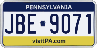 PA license plate JBE9071