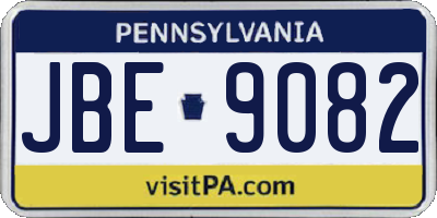 PA license plate JBE9082