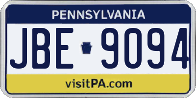 PA license plate JBE9094