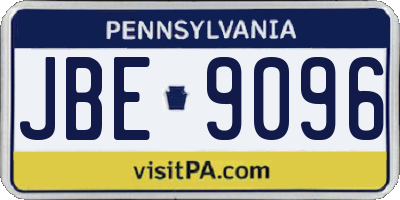 PA license plate JBE9096