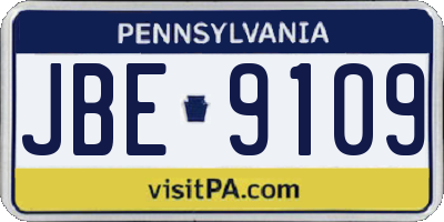 PA license plate JBE9109