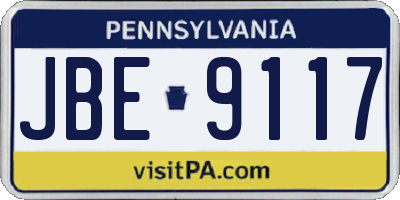 PA license plate JBE9117