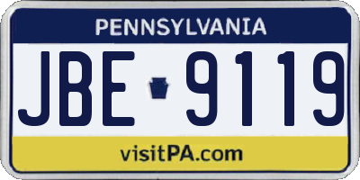 PA license plate JBE9119