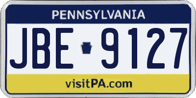 PA license plate JBE9127