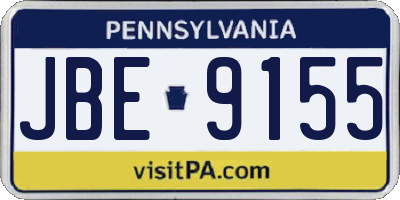 PA license plate JBE9155