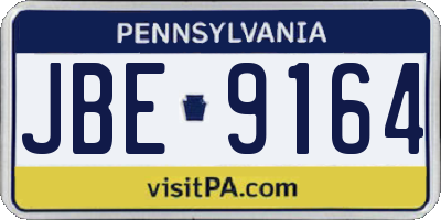 PA license plate JBE9164