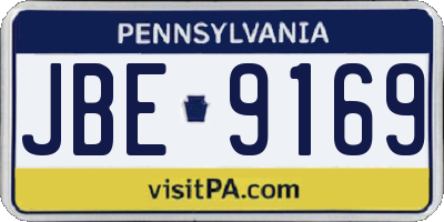 PA license plate JBE9169