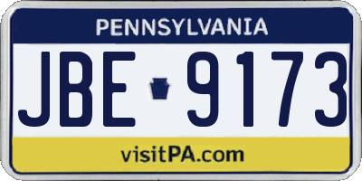 PA license plate JBE9173