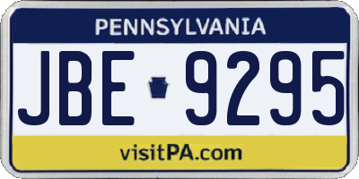 PA license plate JBE9295